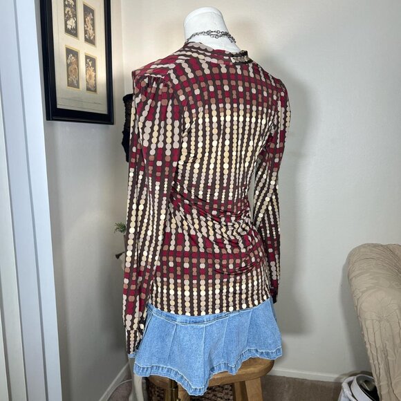 2000s Wet Seal Pattern Buckle Top - Picture 3 of 4